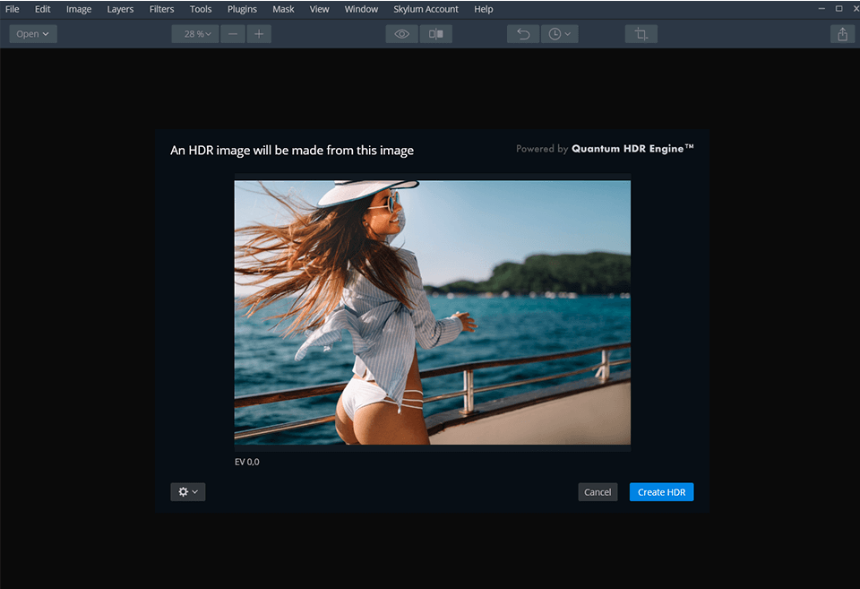 using the function quantum hdr engine in aurora hdr