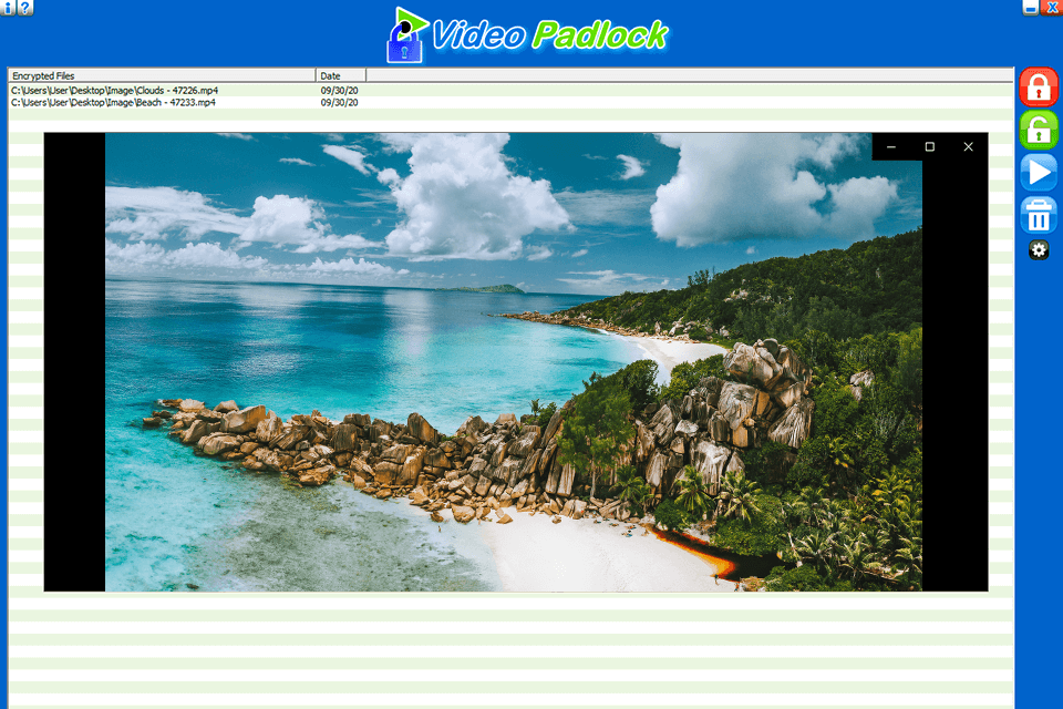 video padlock interface