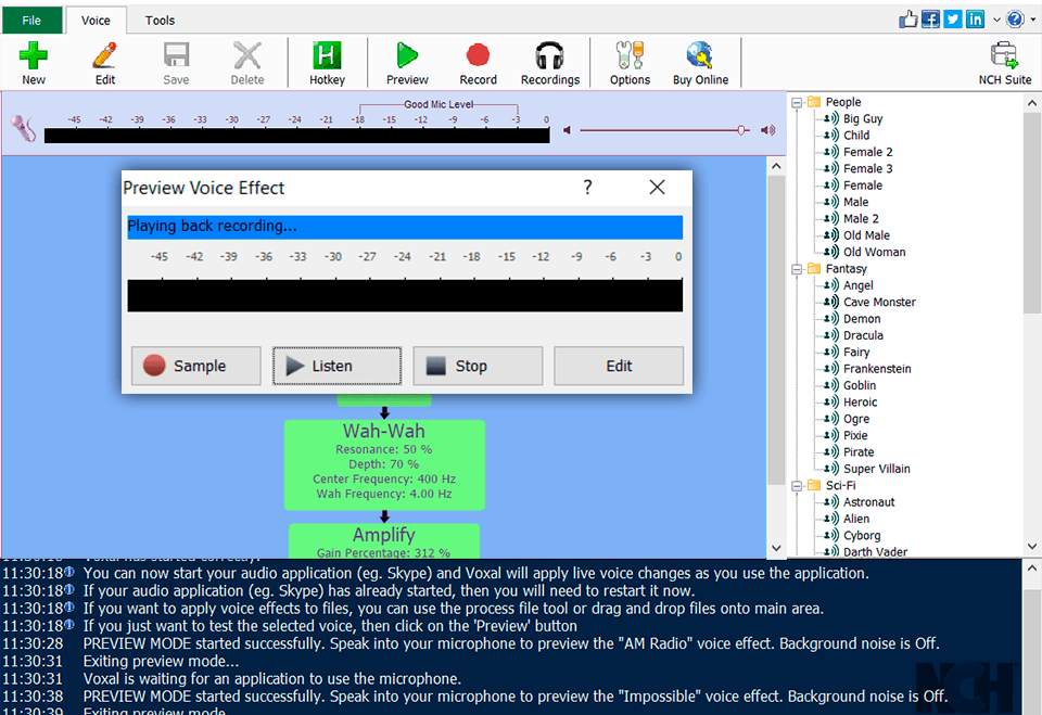 voxal voice changer for discord interface