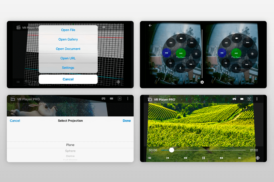 vr player pro interface for iphone