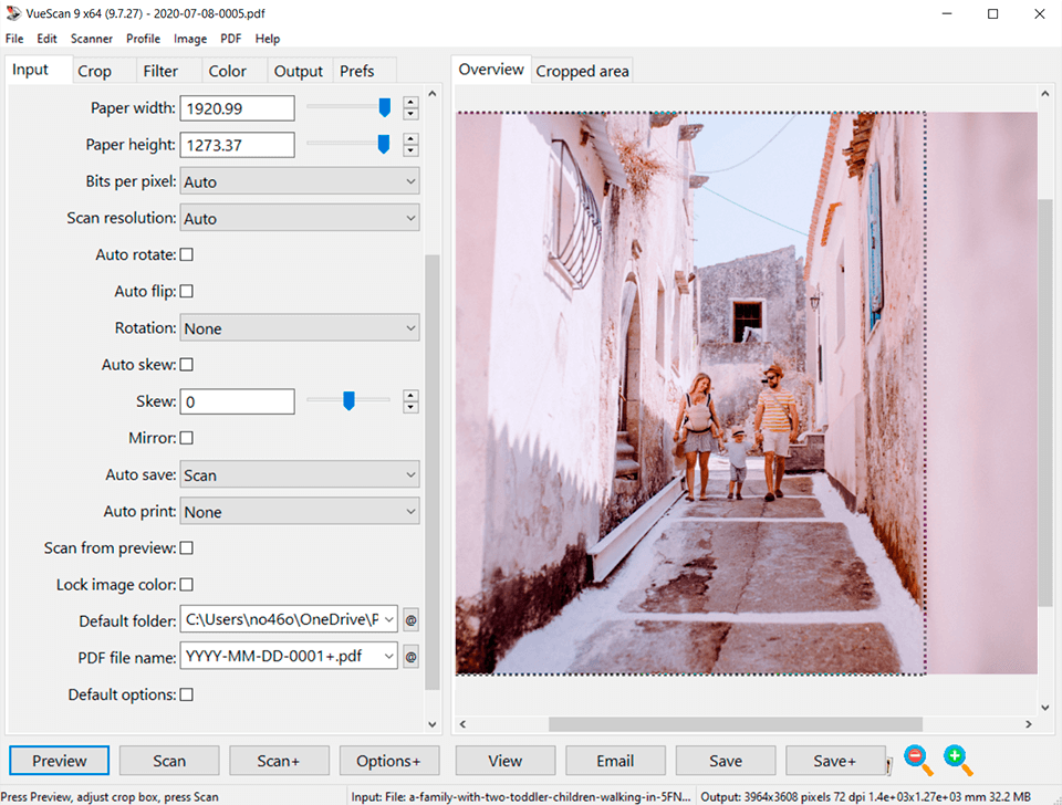 vuescan interface preview