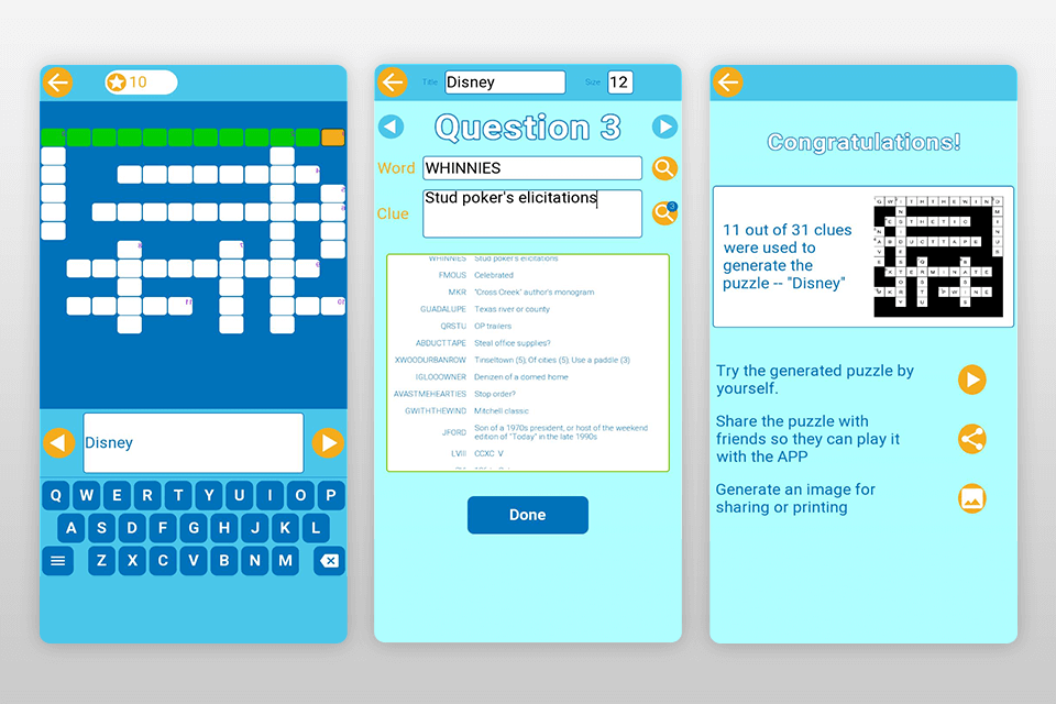 wordapp crossword puzzle maker interface