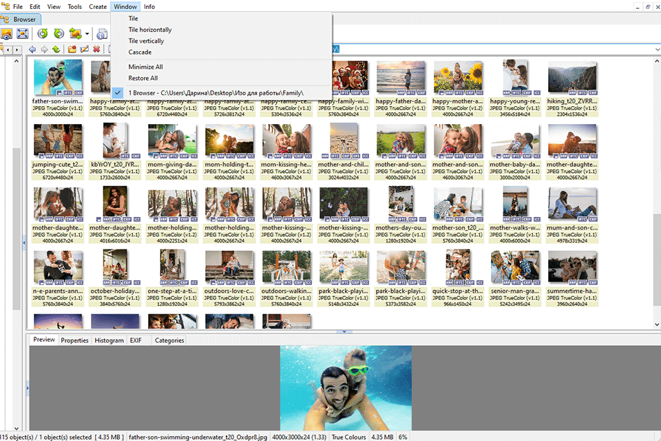 xnview photo management software for mac interface