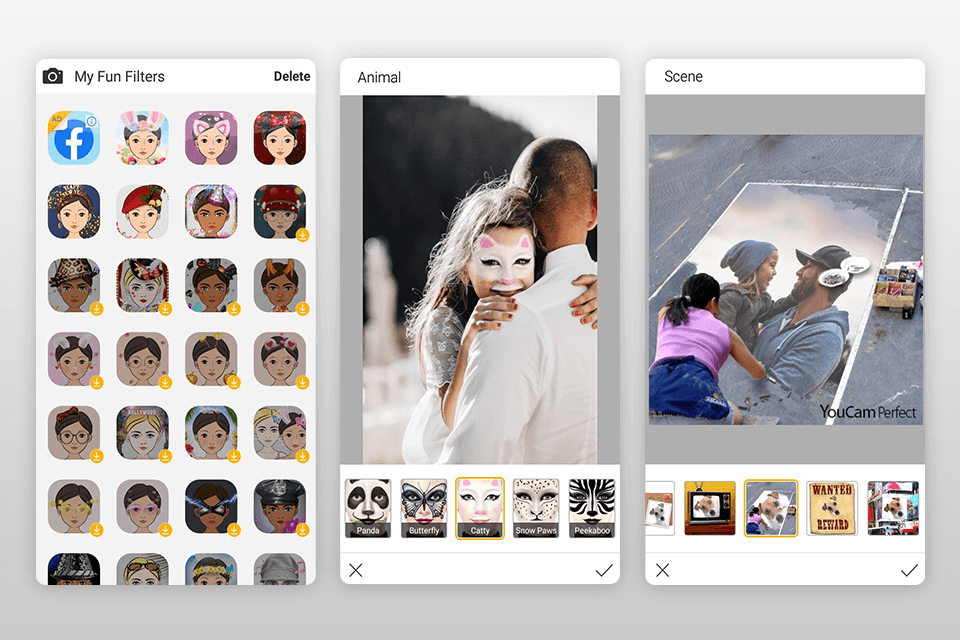 youcam funny photo app interface