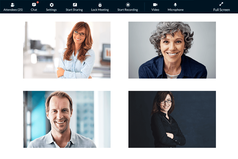 zoho meeting free webinar software interface