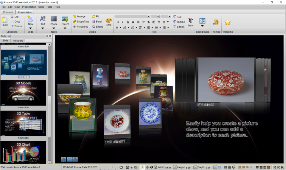 aurora 3d presentation image wall