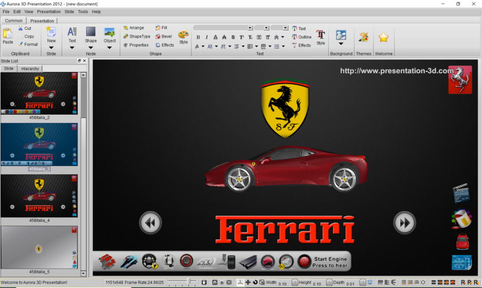 aurora 3d presentation interface