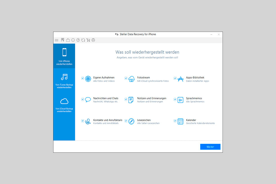 hervorragende datenwiederherstellung für die iphone-schnittstelle