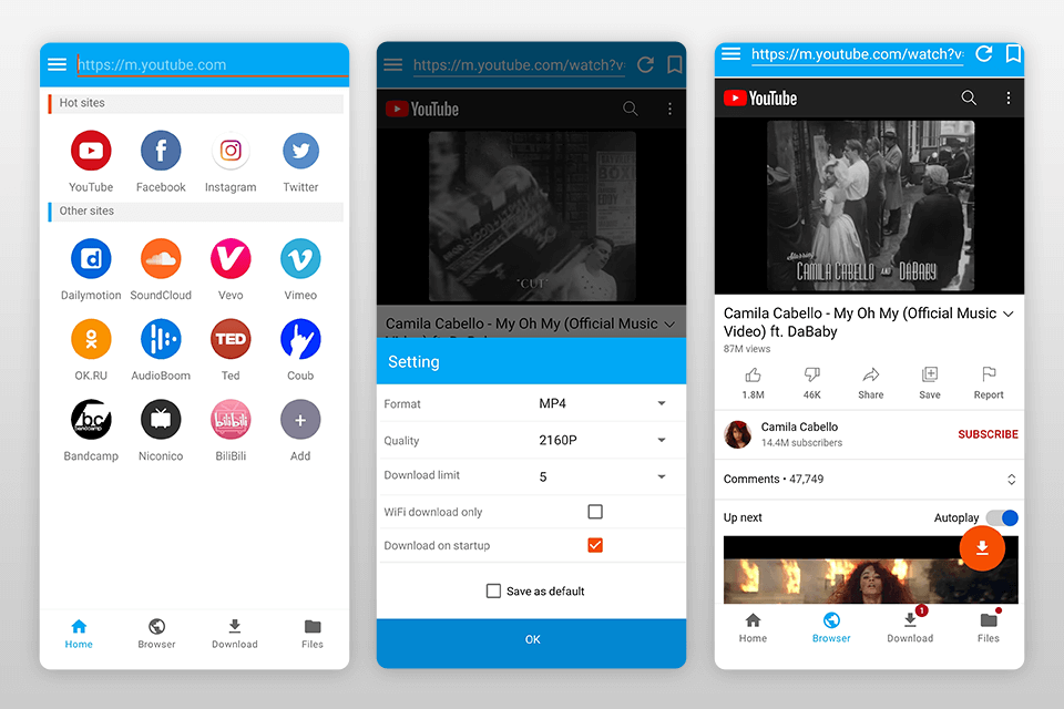 itubego youtube downloader for android interface