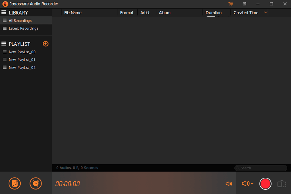 joyoshare audio recorder interface