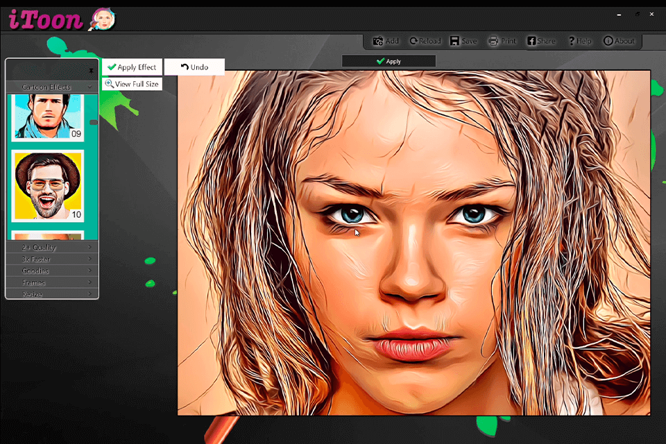 itoon image cartoonizer interface