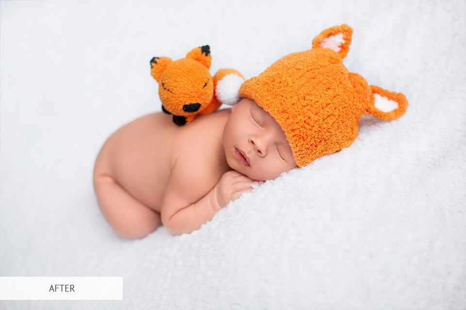newborn photography post processing before and after 
