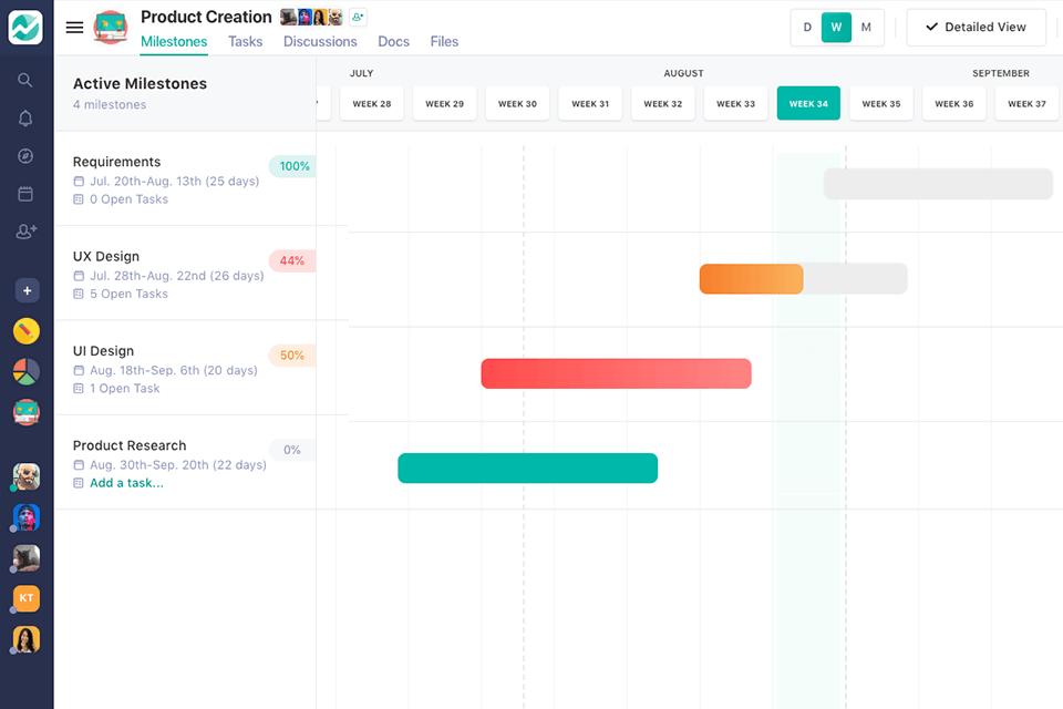 nifty personal project management software interface