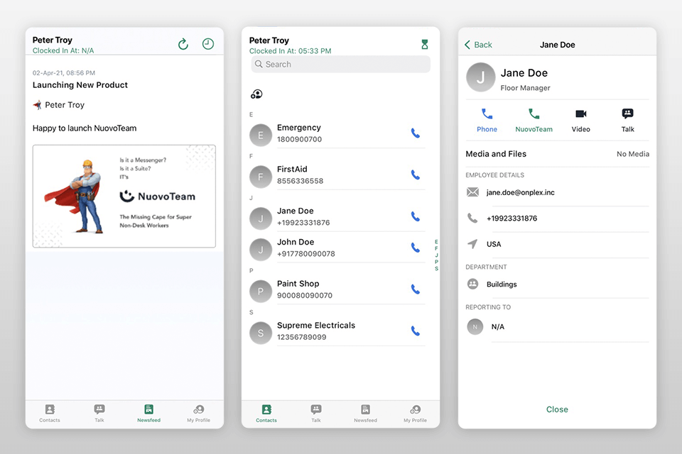 nuovoteam voice chat app interface