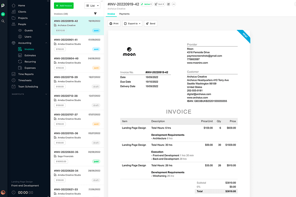paymo invoice software for mac interface