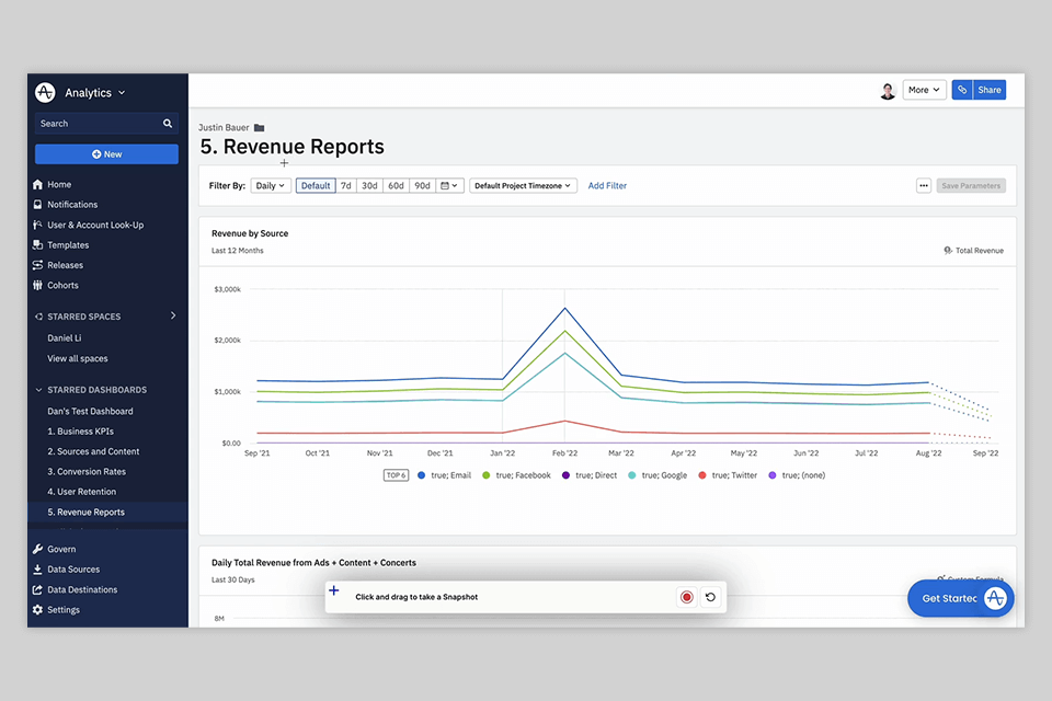 plus data visualization tool interface