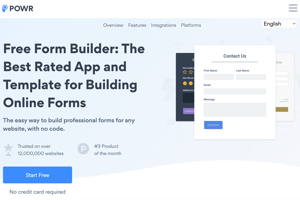 powr online form builder interface