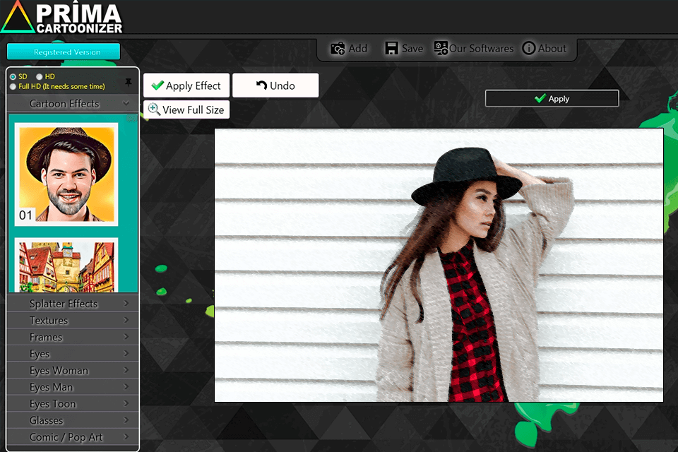 prima cartoonizer video cartoonizer software interface