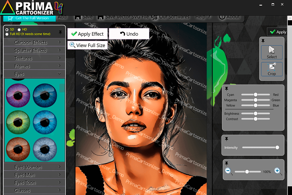 prima cartoonizer image interface