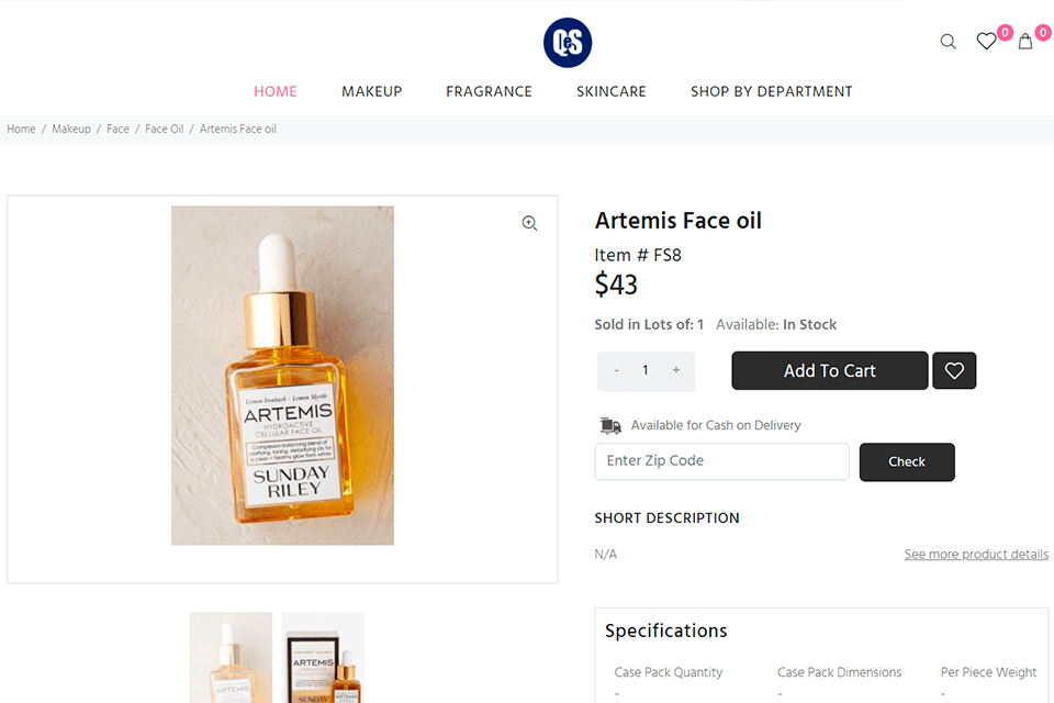 quick eselling ecommerce platform interface
