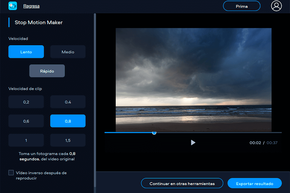 editor de video en línea stop motion fastreel