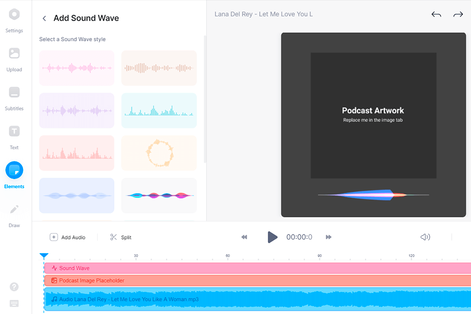veed music visualizer interface