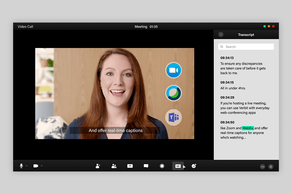 verbit speech to text software interface