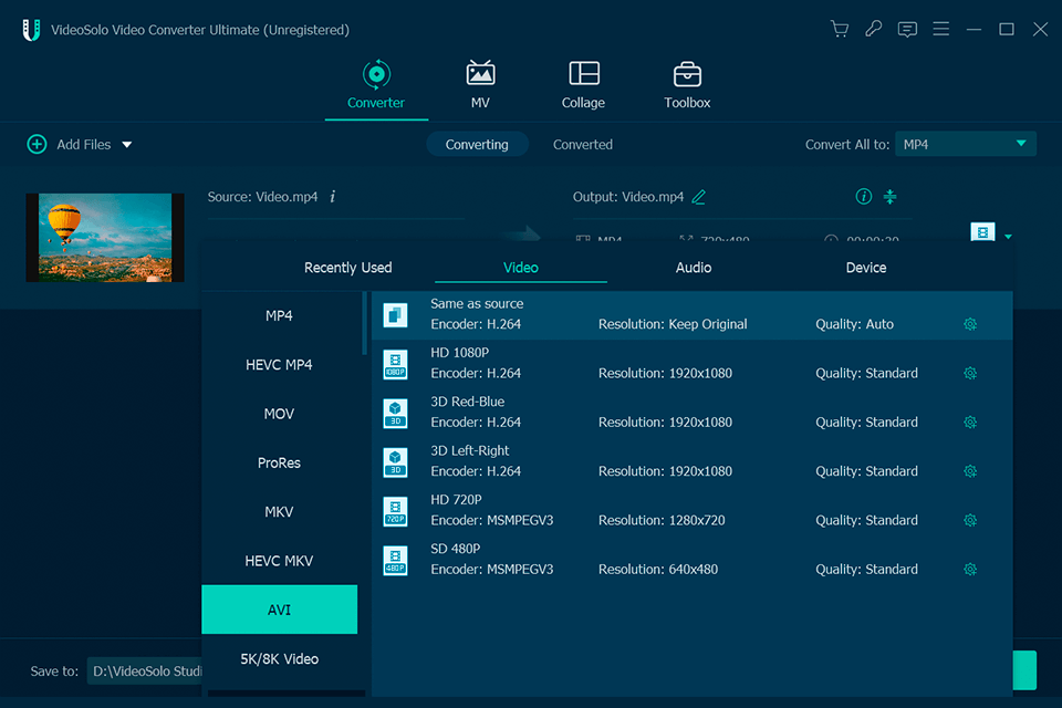 videosolo dvd to digital converter interface