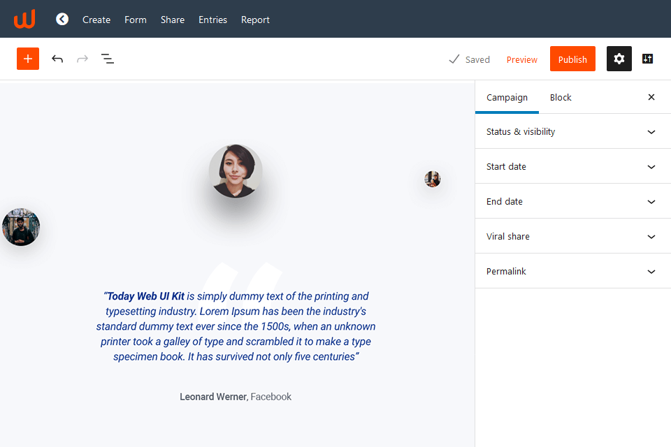 woorise online form builder website