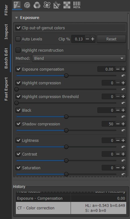 rawtherapee batch edit