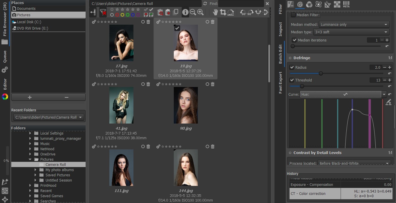 rawtherapee preview modes curve