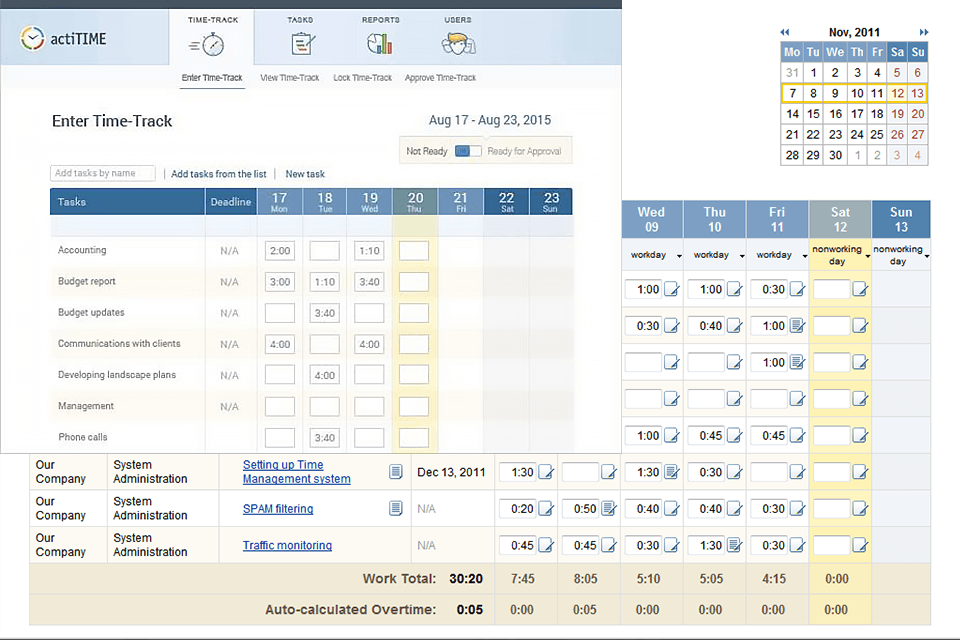 actitime download interface