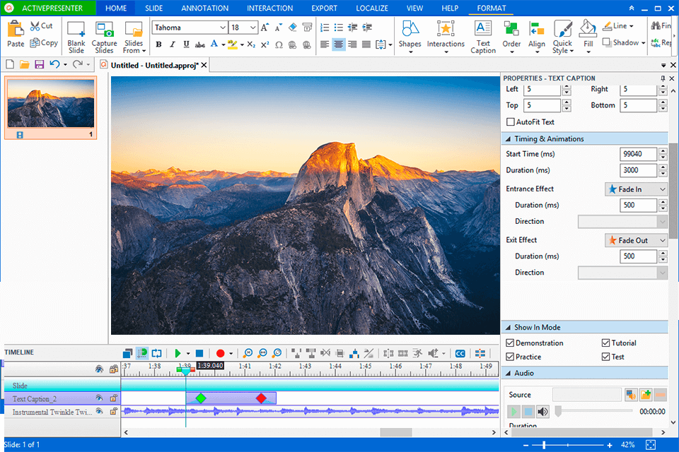activepresenter screen recorder no watermark interface