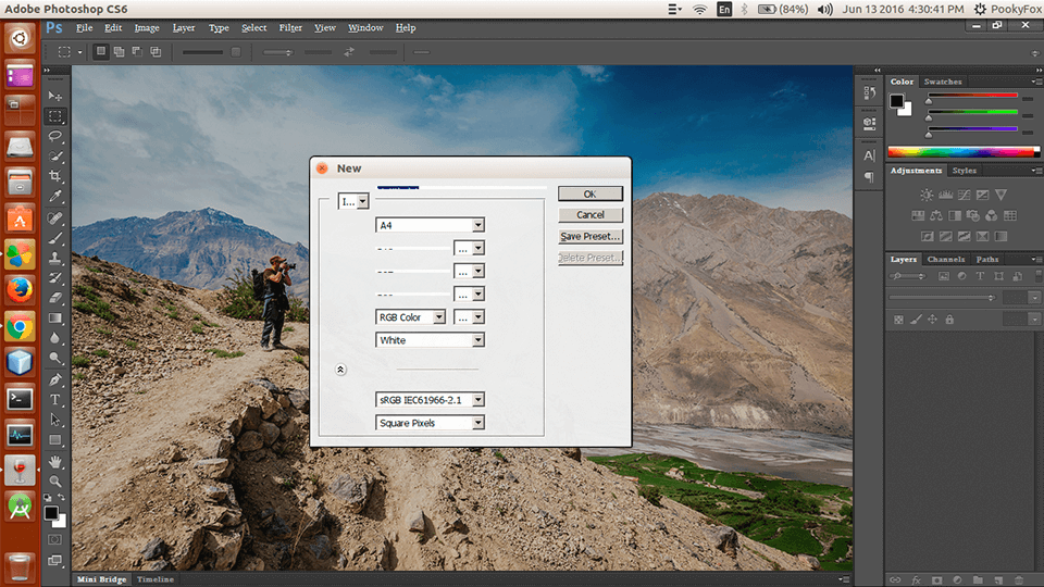 adobe photoshop for linux interface