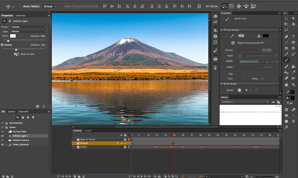 adobe photoshop storyboard software interface