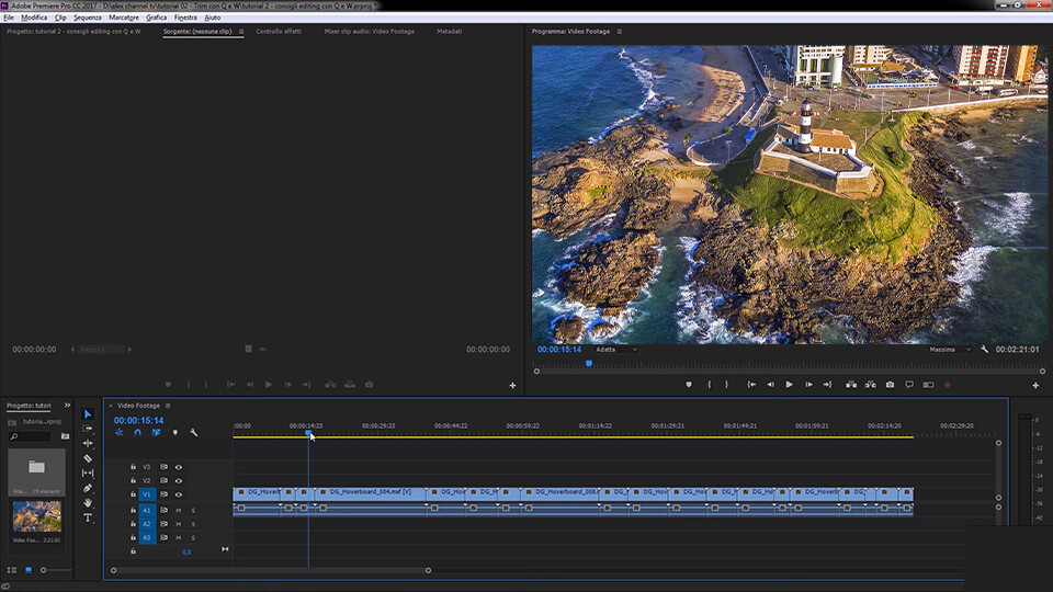adobe premiere pro interfaccia