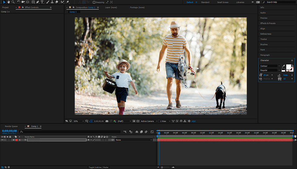 adobe video editor after effects interface