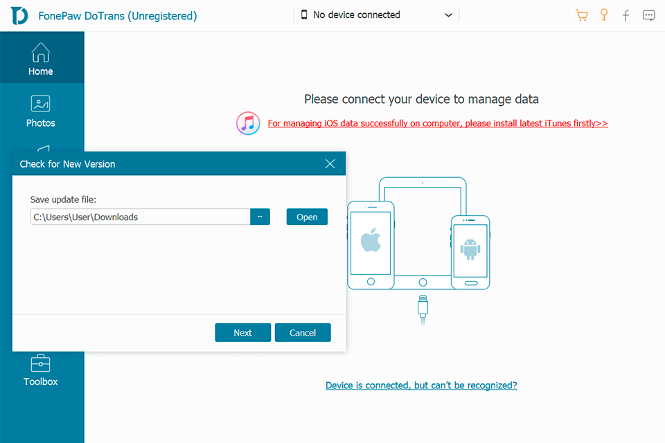 android transfer interface