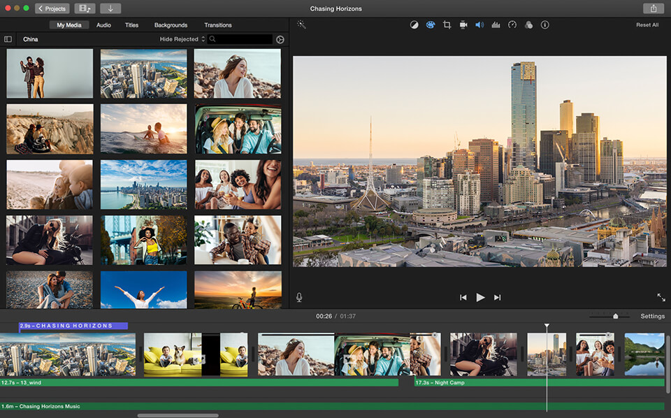 apple imovie interface