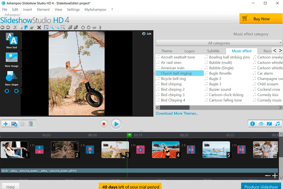 interface de studio de diaporama ashampoo