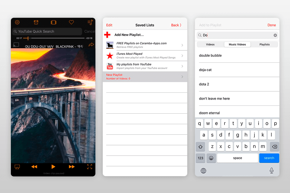 audioviz youtube app for iphone interface