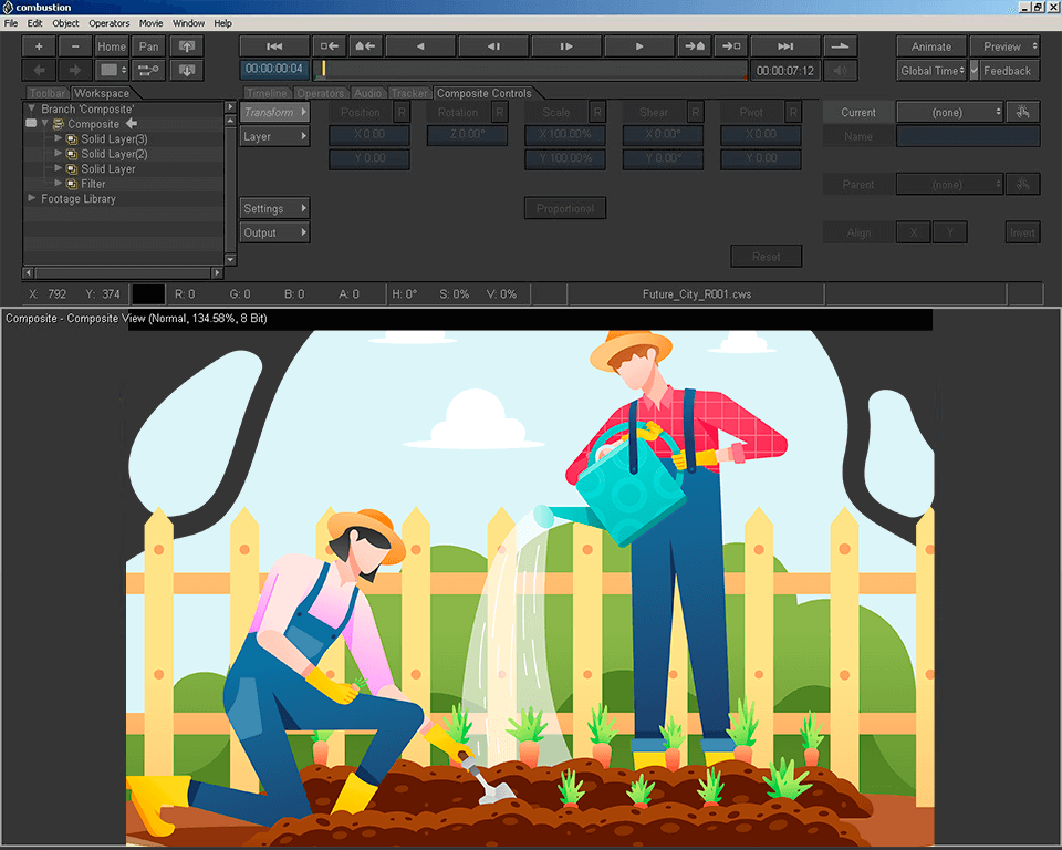 autodesk combustion rotoscoping software interface