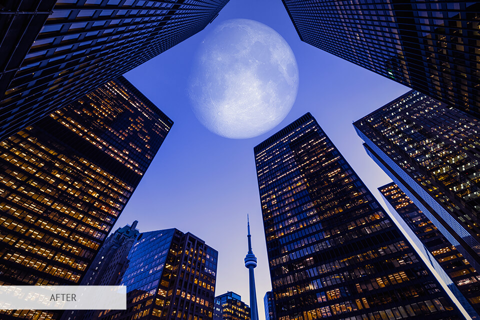 best moon cityscape overlay for pictures in nyc