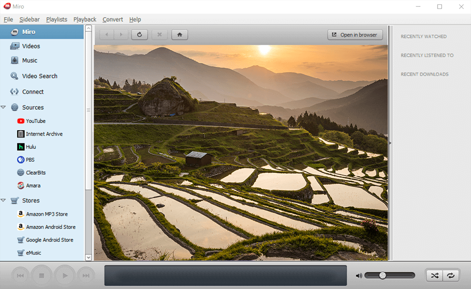 miro webm player interface