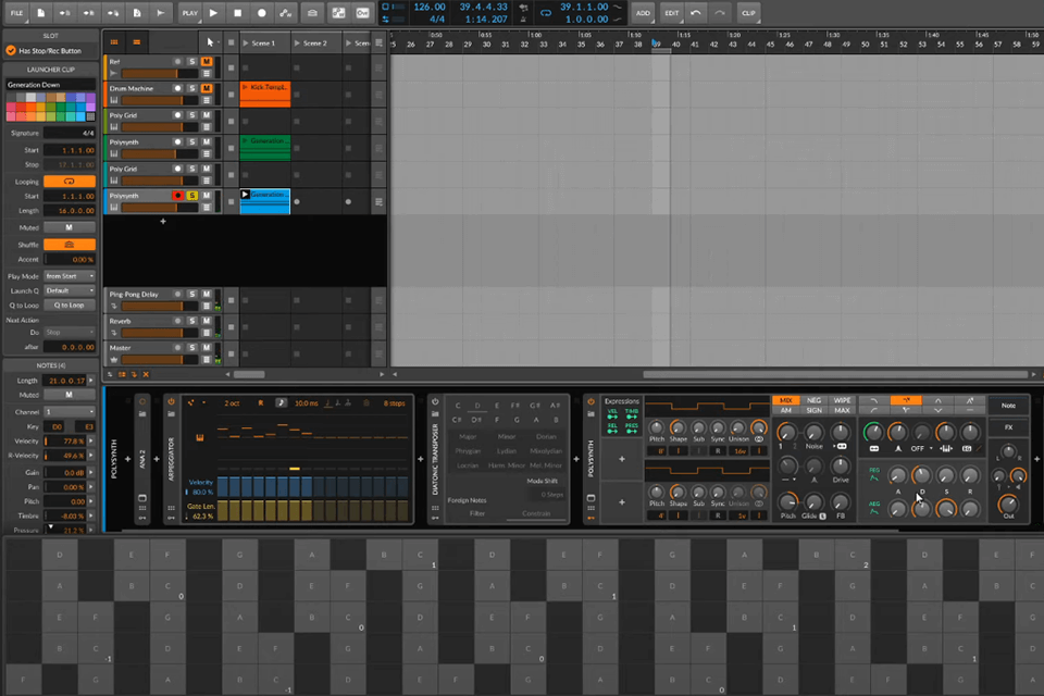 bitwig edm software interface