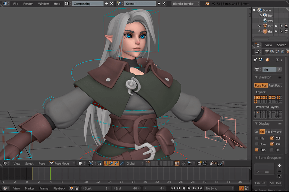 blender video game animation software interface