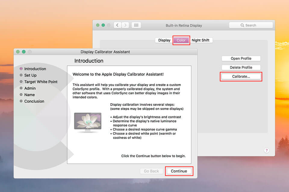 calibration assistant opening how to calibrate monitor