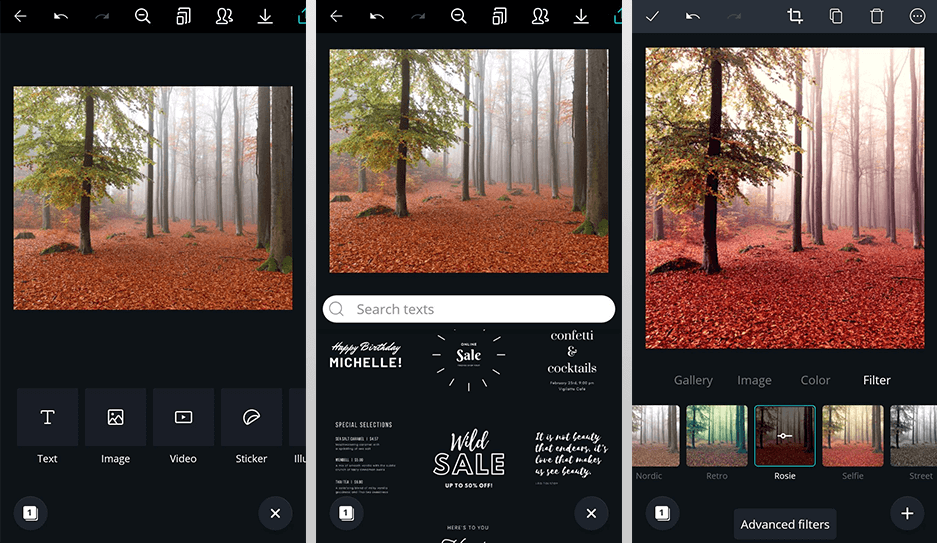canva mobile interface