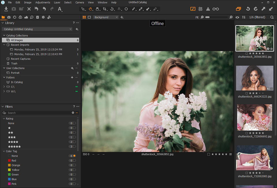 capture one pro foto editor interfaccia