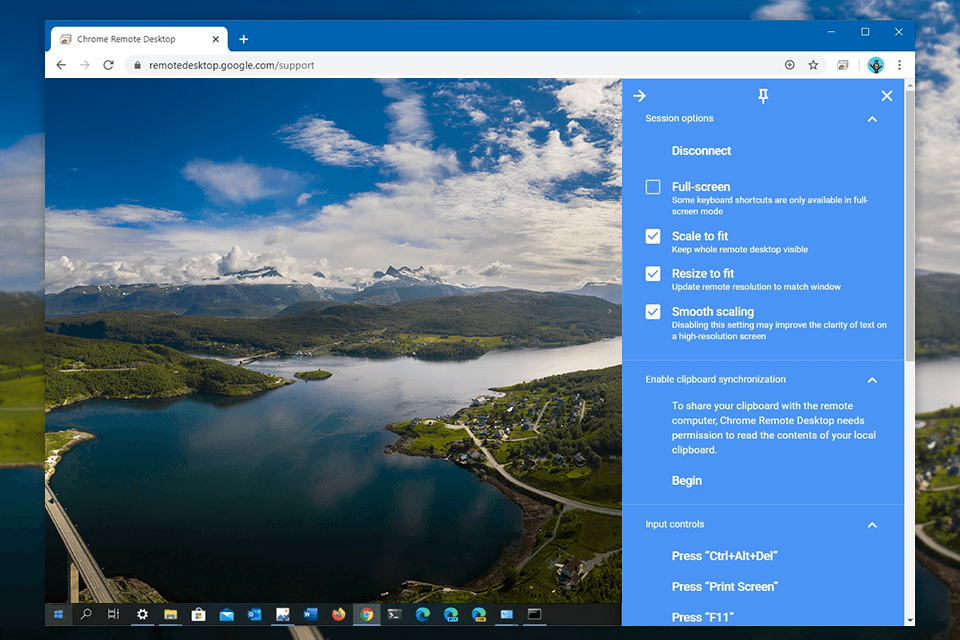 chrome remote desktop vnc software interface